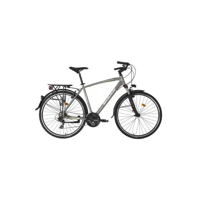 BİSAN TRX 8100 CITY ERKEK ŞEHİR BİSİKLETİ 56CM V 28 JANT 21 VİTES AÇIK METALİK GRİ YEŞİL BEYAZ