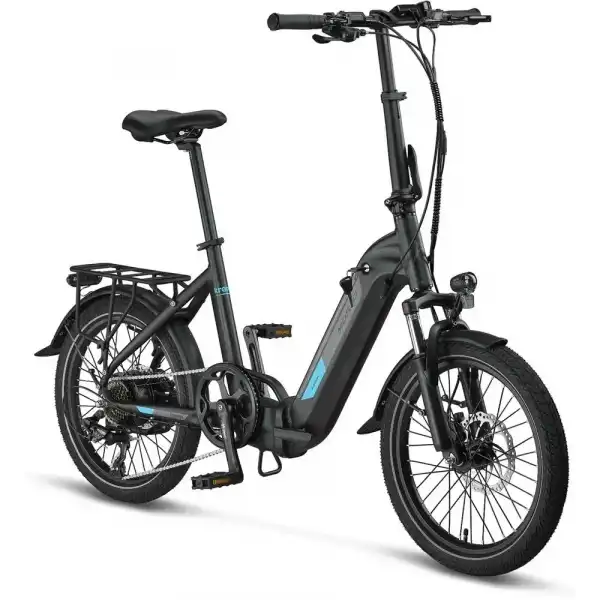 MOSSO KRONOS ELEKTRİKLİ KATLANIR BİSİKLET 390H HYD 20 JANT 7 VİTES MAT SİYAH MAVİ