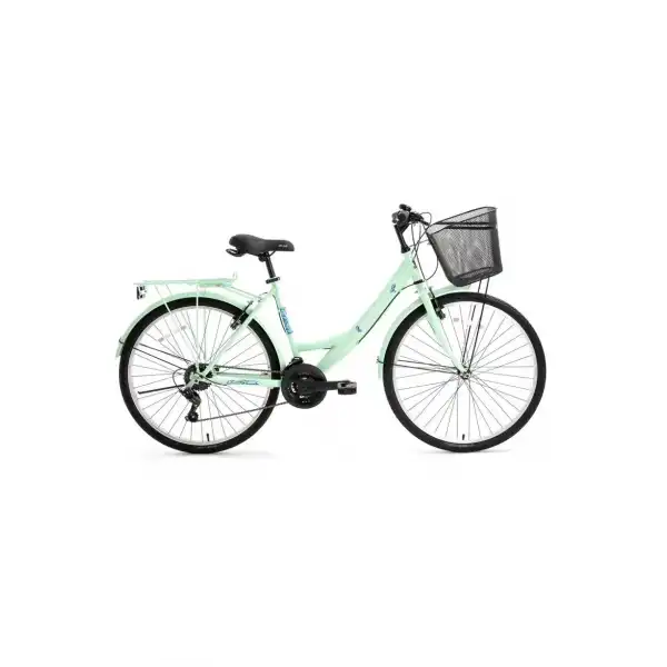 BİSAN LOTUS KADIN ŞEHİR BİSİKLETİ 34CM V 24 JANT 21 VİTES MİNT YEŞİL BEYAZ