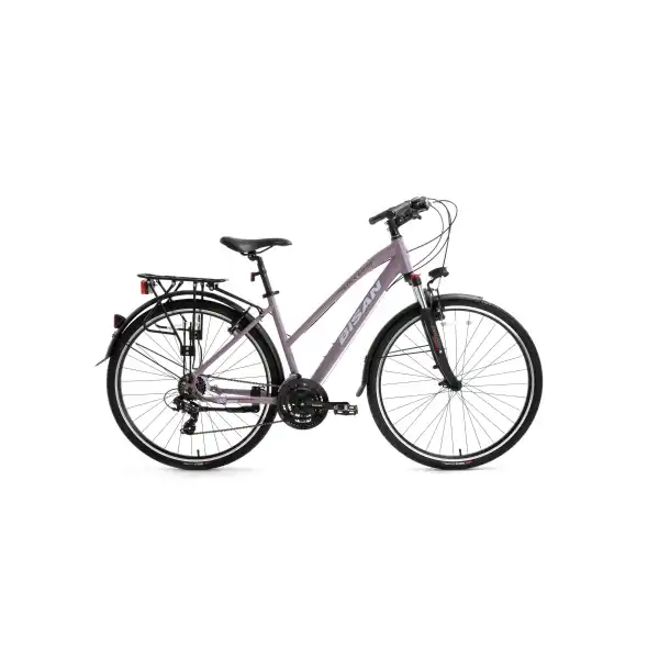 BİSAN TRX 8200 CITY KADIN ŞEHİR BİSİKLETİ 45CM V 28 JANT 21 VİTES MAT MOR BEYAZ MOR