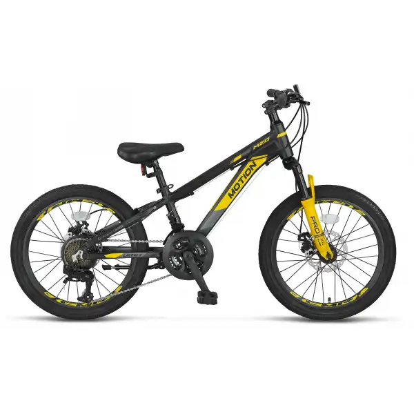 ÜMİT 2078 MOTION M-2D ERKEK ÇOCUK BİSİKLETİ 254H 20 JANT 21 VİTES SİYAH SARI