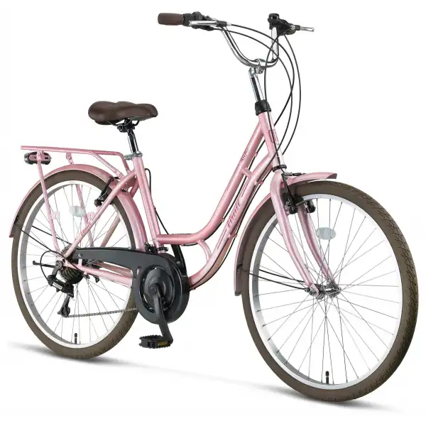 ÜMİT 2441 STITCH L-ATB-V-KADIN ŞEHİR BİSİKLETİ 24 JANT 21 VİTES PEMBE