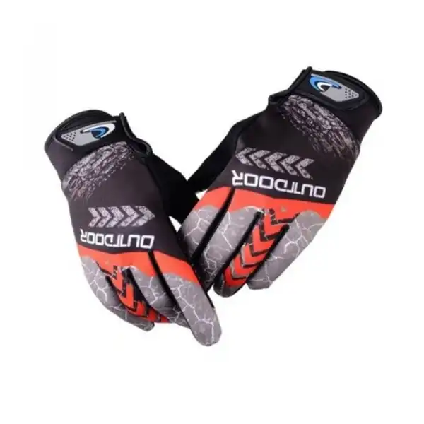 OUTDOOR XBYC-HJ-1504 KROS UZUN PARMAK ELDİVEN SİYAH KIRMIZI
