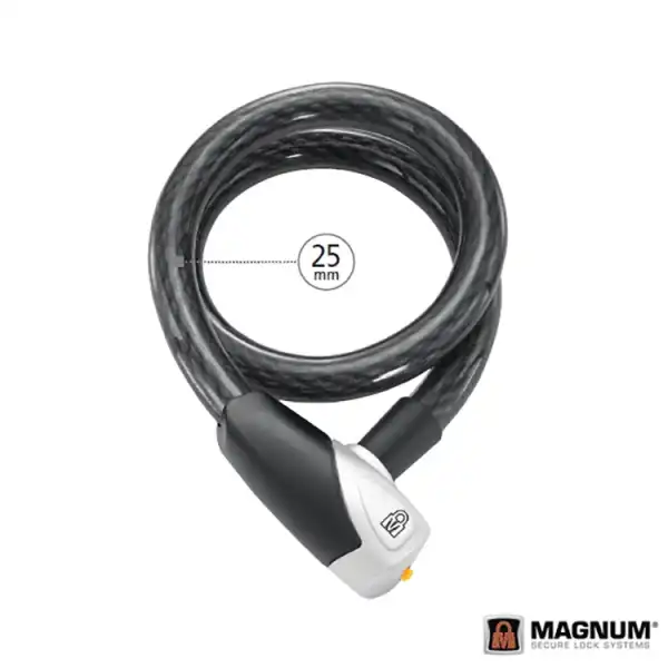 UMT MAGNUM BİSİKLET KİLİT COIL ANAHTARLI 3021 CABLE LOCK 110CM-25MM SİYAH KLT-116