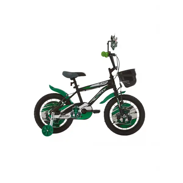 BİSAN FLASH ERKEK ÇOCUK BİSİKLETİ 26CM V 16 JANT MAT SİYAH YEŞİL