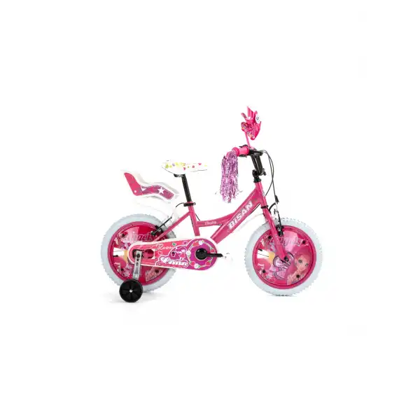 BİSAN ROSE KIZ ÇOCUK BİSİKLETİ 26CM V 16 JANT METALİK PEMBE PEMBE
