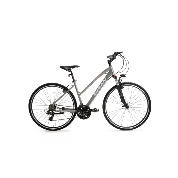 BİSAN TRX 8200 KADIN ŞEHİR BİSİKLETİ 45CM V 28 JANT 21 VİTES METALİK GRİ BEYAZ PEMBE