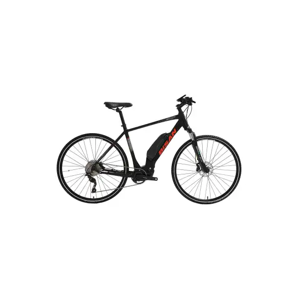 BİSAN E-TREKKING ELEKTRİKLİ ERKEK ŞEHİR BİSİKLETİ 53CM HD 28 JANT 10 VİTES MAT SİYAH KIRMIZI