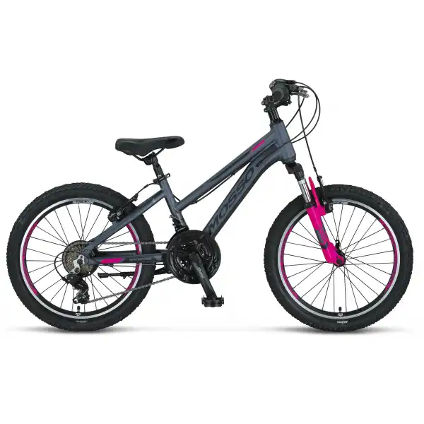 MOSSO WILDFIRE L-20-V KIZ ÇOCUK BİSİKLETİ 280H 20 JANT 18 VİTES ANTRASİT PEMBE