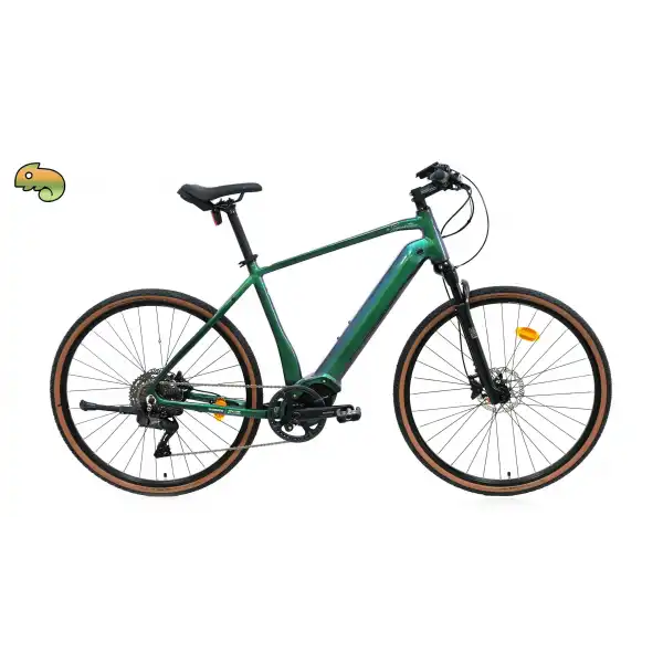 CARRARO E-SPORTIVE X PRO ERKEK ŞEHİR BİSİKLETİ 520H HD 28 JANT 10 VİTES DI2 MET.YEŞİL TURUNCU GÜMÜŞ