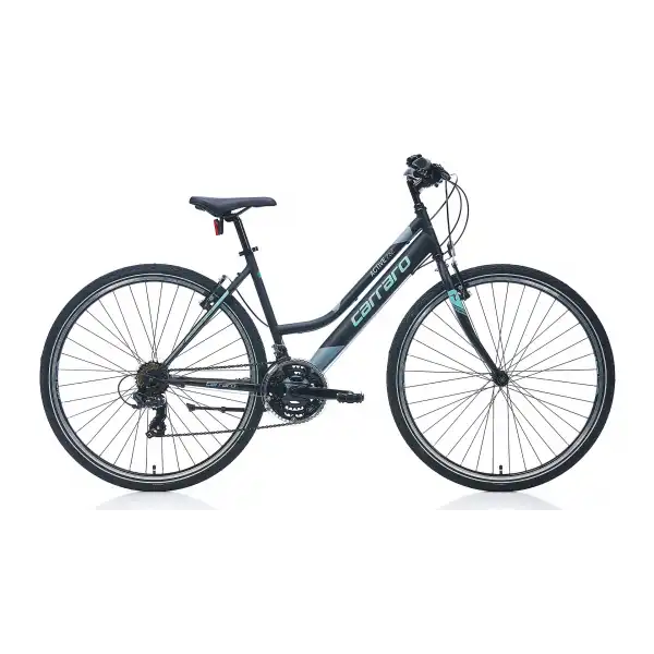 CARRARO ACTIVE 282 KADIN ŞEHİR BİSİKLETİ 460H V 28 JANT 21 VİTES MAT SİYAH KOYU GRİ TURKUAZ