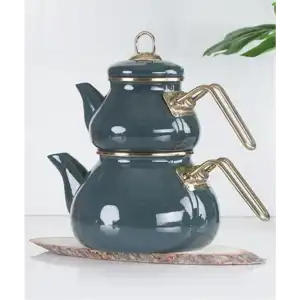 ACAR QUALİTA ROLY&POLY TOMBUL EMAYE ÇAYDANLIK TK/ PETROL GRİ XAP-22-0051/6