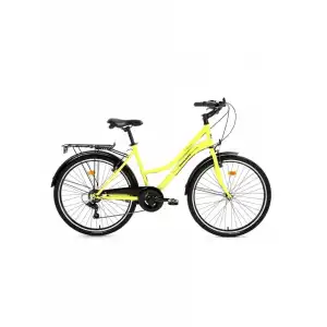 BİSAN SMILE KADIN ŞEHİR BİSİKLETİ 44CM V 28 JANT 7 VİTES SARI SİYAH