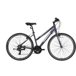 BİSAN GUIDA KADIN ŞEHİR BİSİKLETİ 45CM V 28 JANT 21 VİTES METALİK GRİ MAVİ BEYAZ