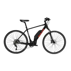 BİSAN E-TREKKING ELEKTRİKLİ ERKEK ŞEHİR BİSİKLETİ 50CM HD 28 JANT 10 VİTES MAT SİYAH KIRMIZI