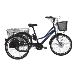 BİSAN e-PORTER ÜÇ TEKERLİ ELEKTRİKLİ BİSİKLET 44CM V 24 JANT 3 VİTES LACİVERT BEYAZ