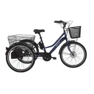 BİSAN e-PORTER ÜÇ TEKERLİ ELEKTRİKLİ BİSİKLET 44CM V 24 JANT 3 VİTES LACİVERT BEYAZ