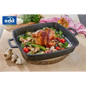 EDA COOKWARE DÖKÜM KARE ÇAT ÇOK AMAÇLI TEPSİ 36 CM SİYAH ZK-951