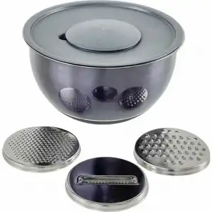 AROW DARIA PASLANMAZ ÇELİK RENDELİ KAPAKLI KARIŞTIRMA KABI 26 CM GRİ DC1.TR-2456