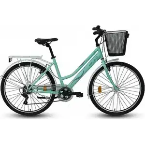 CARRARO LILA KADIN ŞEHİR BİSİKLETİ 440H V 26 JANT 7 VİTES AÇIK YEŞİL BEYAZ LİLA YEŞİL