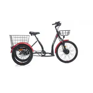 CARRARO E-LINE ePACK 2.1 UNISEX BİSİKLET 410H HD 24 JANT NEX.3 VİTES MAT SİYAH KIRMIZI GRİ