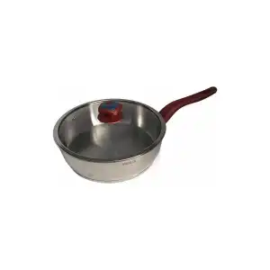 VIVALDI TOMBO ÇELİK TAVA CAM KAPAKLI KIRMIZI NO:24  GORGEL.1621