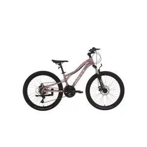 BİSAN KDX 2800-D KADIN DAĞ BİSİKLETİ 30CM MD 24 JANT 21 VİTES METALİK PEMBE BEYAZ