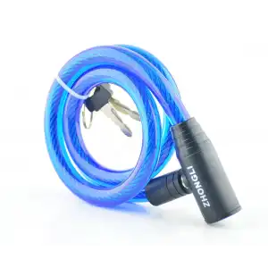ZHONGLİ XBYC 4524 BİSİKLET KİLİT ANAHTARLI HALAT 12X800MM 84101 MAVİ