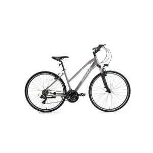 BİSAN TRX 8200 KADIN ŞEHİR BİSİKLETİ 45CM V 28 JANT 21 VİTES METALİK GRİ BEYAZ PEMBE