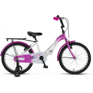 ÜMİT 2023 PICOLO KATLANIR KIZ ÇOCUK BİSİKLETİ V 20 JANT VİESSİZ BEYAZ PEMBE