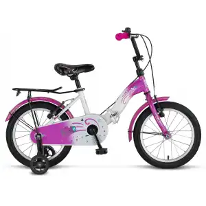 ÜMİT 1623 PICOLO KATLANIR KIZ ÇOCUK BİSİKLETİ V 16 JANT VİESSİZ BEYAZ PEMBE