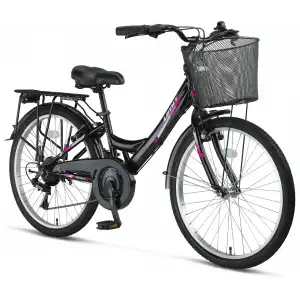 ÜMİT 2408 SAFIRO SEPETLİ BAYAN ŞEHİR BİSİKLETİ V 24 JANT 21 VİTES SİYAH