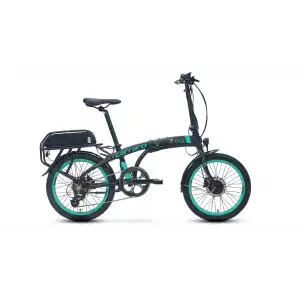 CARRARO E-LINE EGO 2.1 UNISEX KATLANIR BİSİKLET 285H HD 20 JANT 8 VİTES MAT SİYAH TURKUAZ GRİ