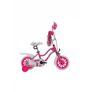 BİSAN HAPPY KIZ ÇOCUK BİSİKLETİ 21CM V 12 JANT METALİK PEMBE KIRMIZI