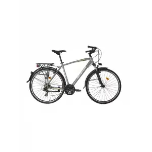 BİSAN TRX 8100 CITY ERKEK ŞEHİR BİSİKLETİ 56CM V 28 JANT 21 VİTES AÇIK METALİK GRİ YEŞİL BEYAZ