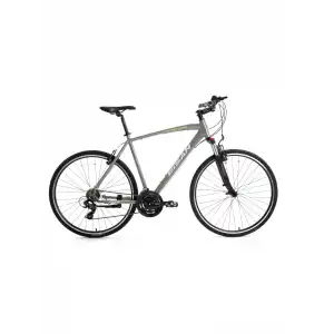 BİSAN TRX 8100 ERKEK ŞEHİR BİSİKLETİ 50CM V 28 JANT 21 VİTES AÇIK METALİK GRİ YEŞİL BEYAZ
