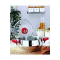 VIVALDI TOMBO ÇELİK TENCERE DERİN KIRMIZI KUPLU 20X10 3.2 LT G767