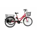 BİSAN E-PORTER ÜÇ TEKERLİ ELEKTRİKLİ BİSİKLET 44CM V 24 JANT 3 VİTES BAYRAK KIRMIZI BEYAZ
