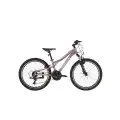 BİSAN KDX 2800-V KADIN DAĞ BİSİKLETİ 30CM V 24 JANT 21 VİTES METALİK PEMBE BEYAZ