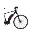 BİSAN E-TREKKING ELEKTRİKLİ ERKEK ŞEHİR BİSİKLETİ 50CM HD 28 JANT 10 VİTES MAT SİYAH KIRMIZI