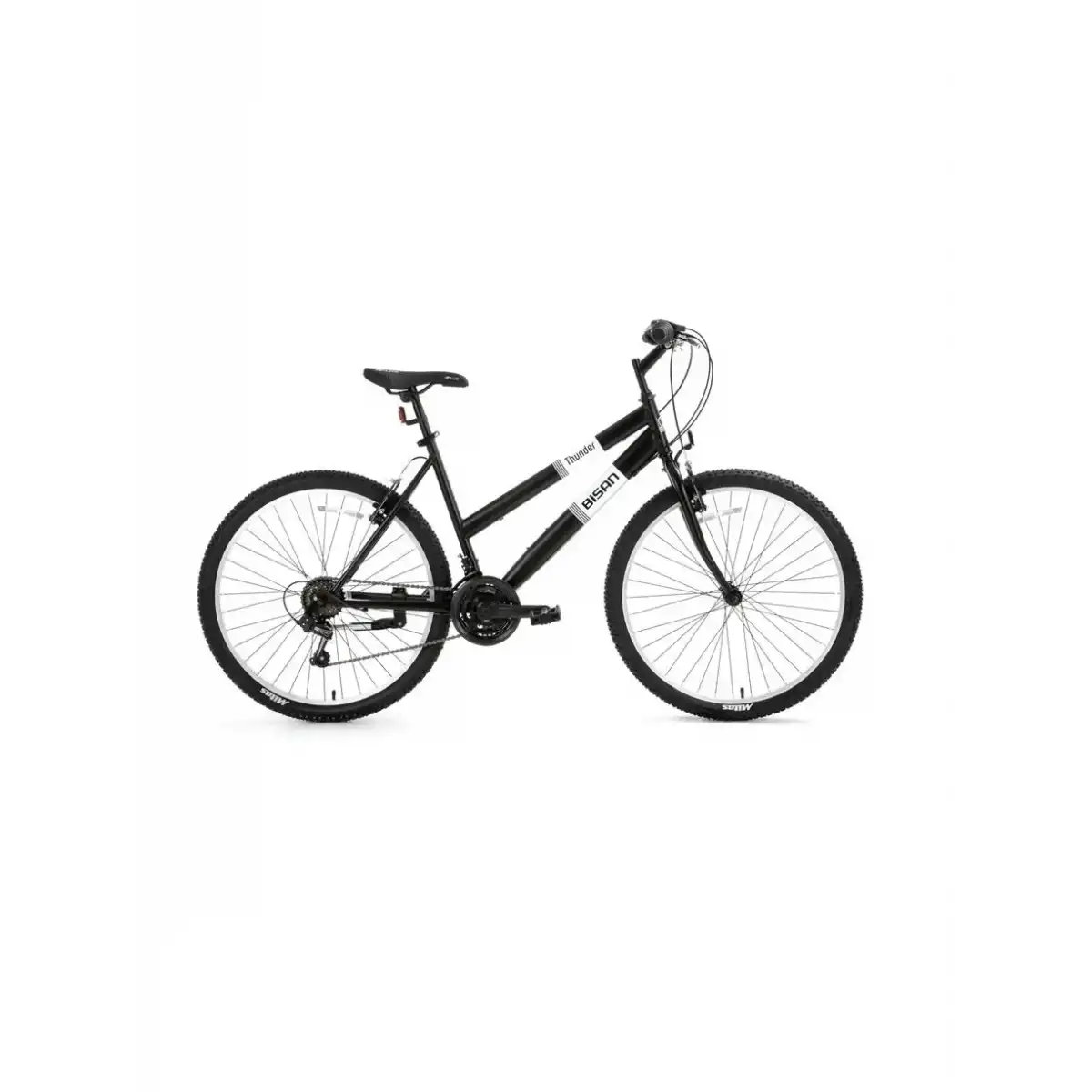 BİSAN THUNDER KADIN DAĞ BİSİKLETİ 47CM V 26 JANT 18 VİTES MAT SİYAH BEYAZ