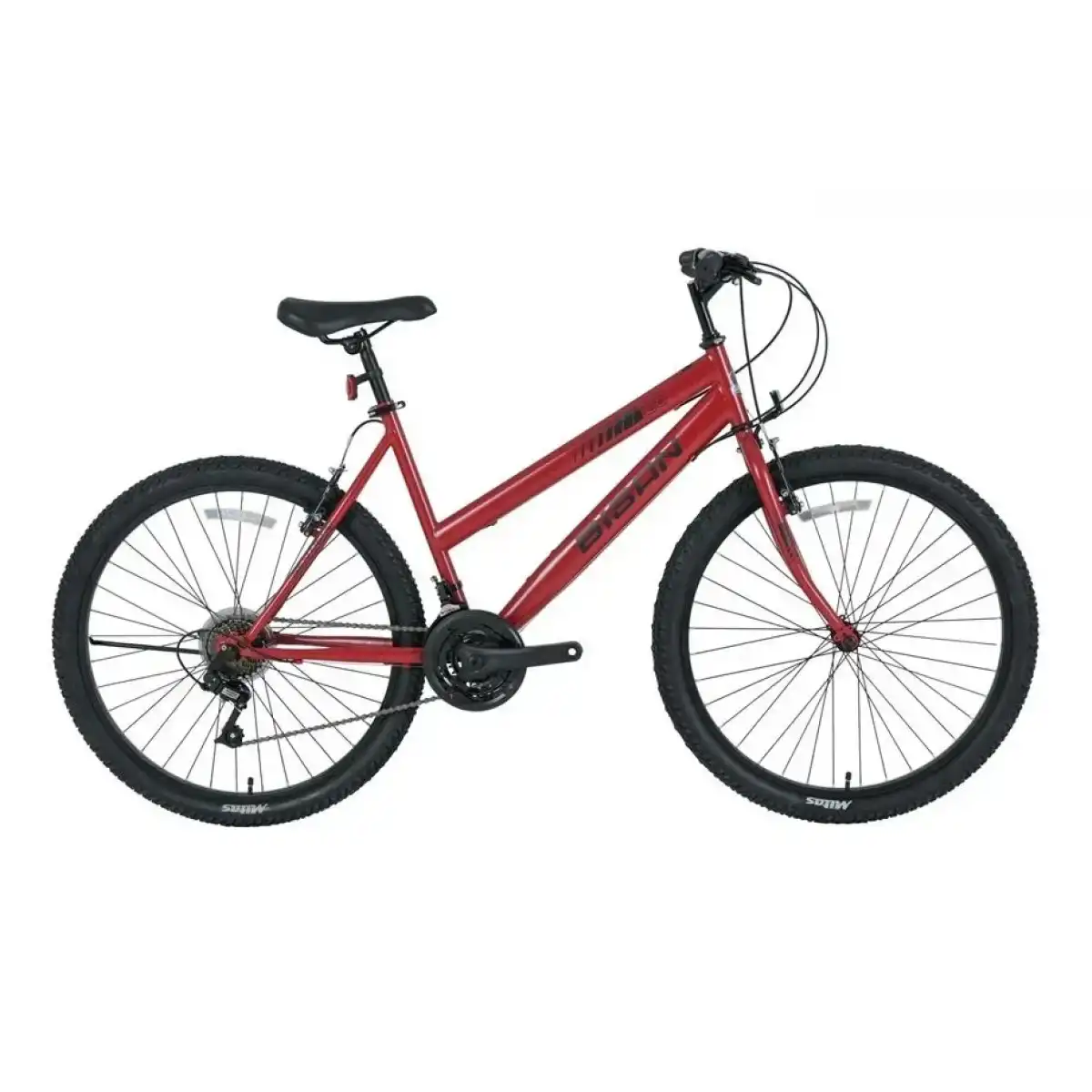BİSAN SENTIERO KADIN DAĞ BİSİKLETİ 46CM V 26 JANT 21 VİTES METALİK KIRMIZI SİYAH