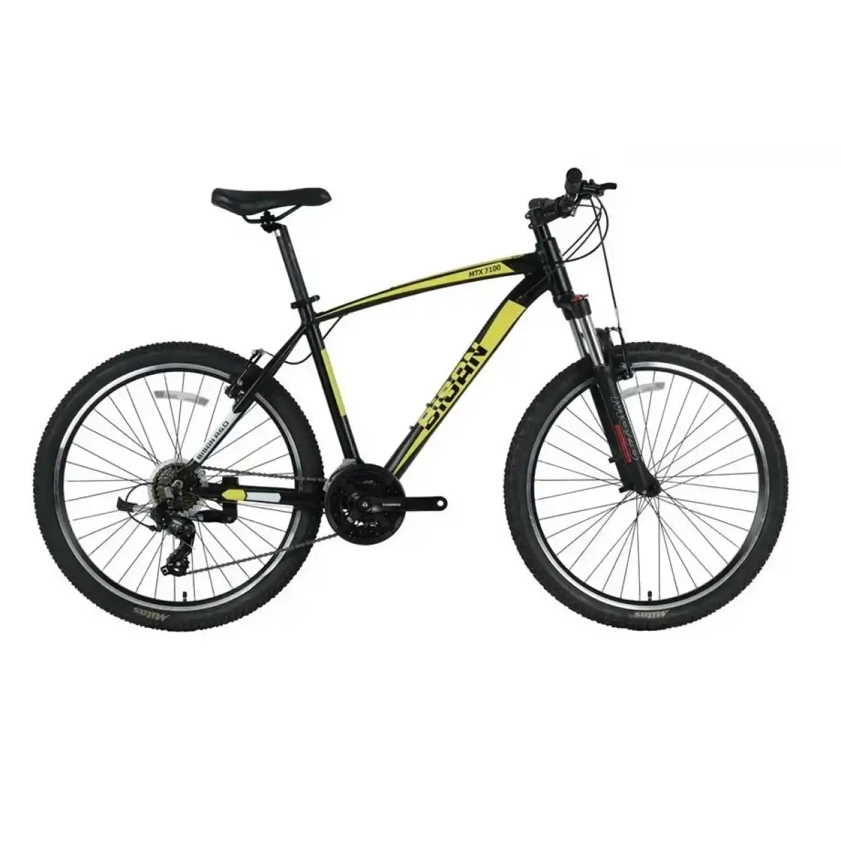 BİSAN MTX 7100 ERKEK DAĞ BİSİKLETİ 48CM V 29 JANT 21 VİTES MAT SİYAH SARI