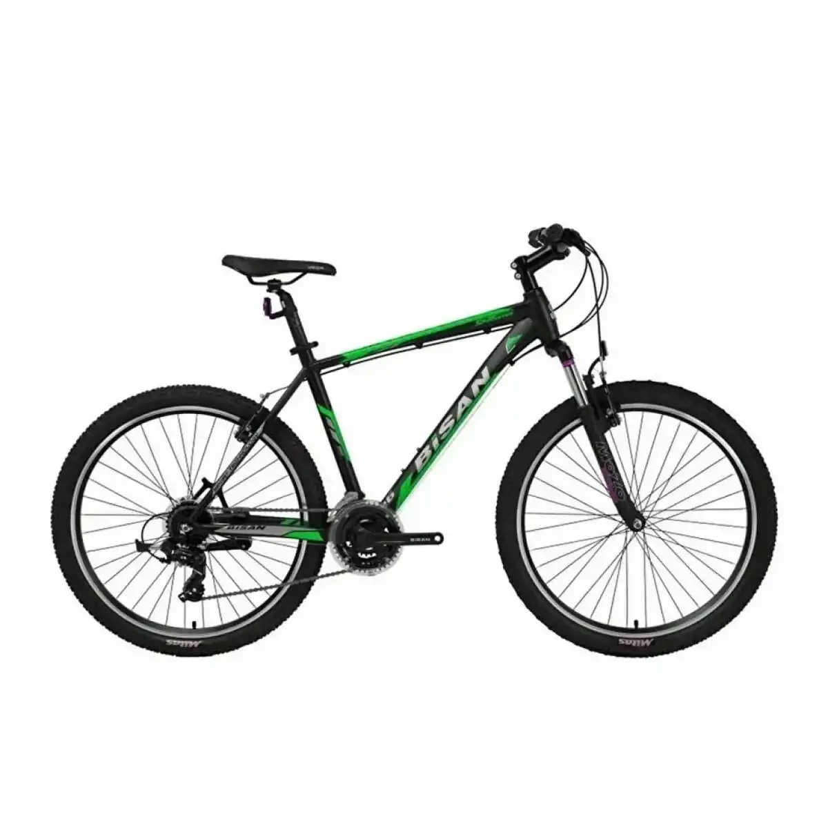 BİSAN MTX 7050 ERKEK DAĞ BİSİKLETİ 48CM V 29 JANT 21 VİTES MAT SİYAH YEŞİL