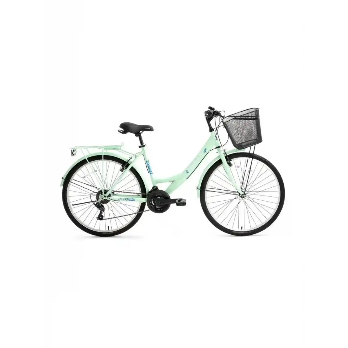BİSAN LOTUS KADIN ŞEHİR BİSİKLETİ 34CM V 24 JANT 21 VİTES MİNT YEŞİL BEYAZ