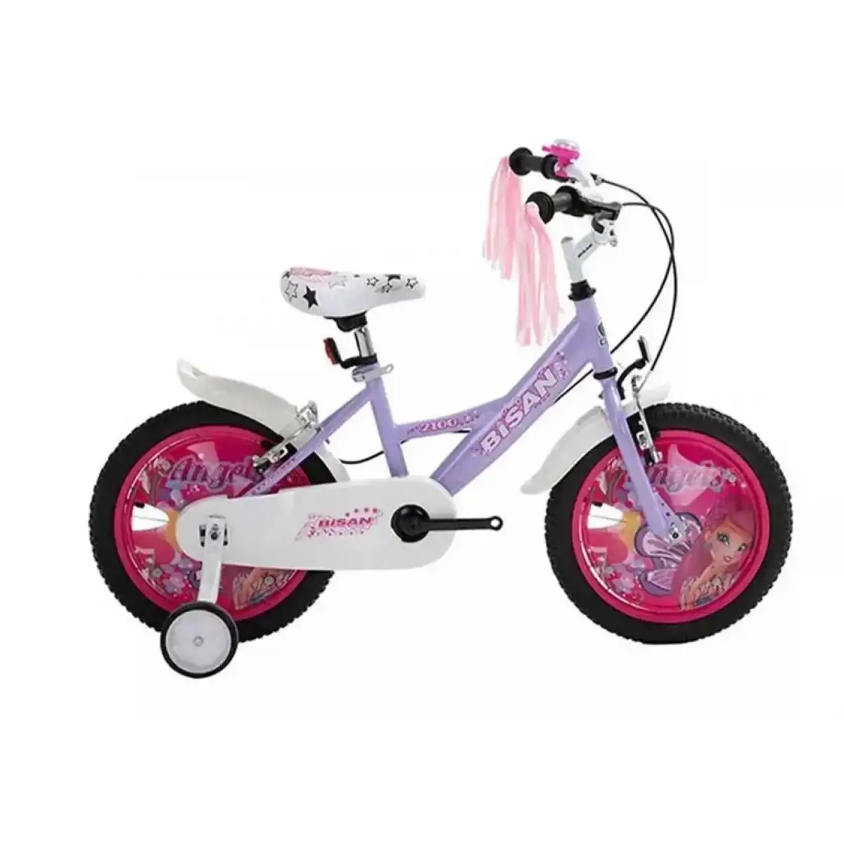 BİSAN KDS 2100 KIZ ÇOCUK BİSİKLETİ 26CM 16 JANT MOR SARI PEMBE