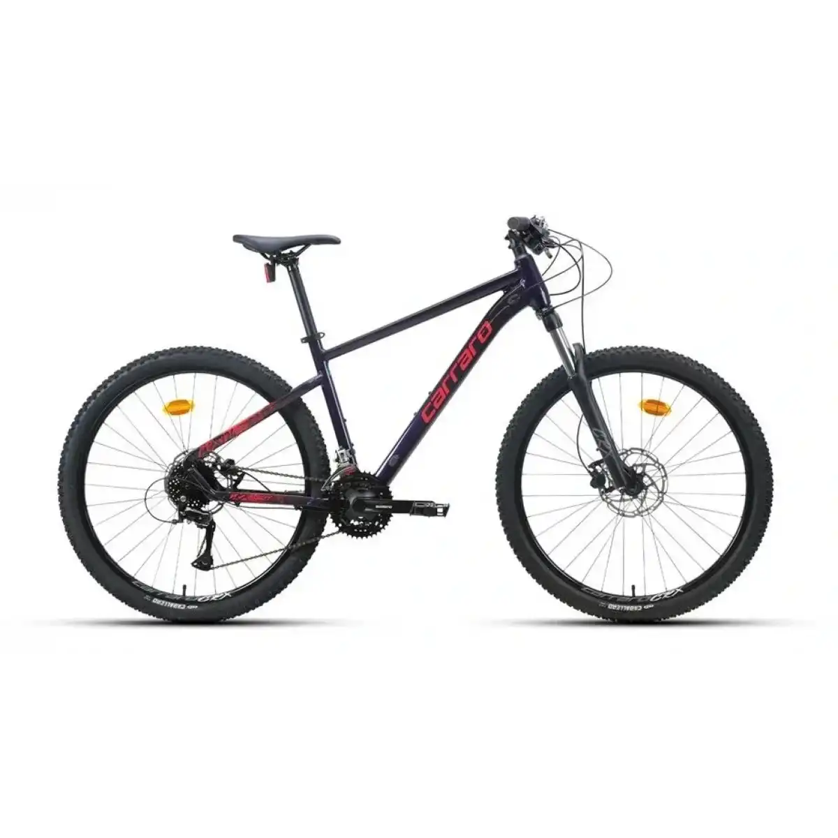 CARRARO CRX 724 ERKEK DAĞ BİSİKLETİ 400H HD 27.5 JANT 24 VİTES PARILTILI SİYAH KIRMIZI