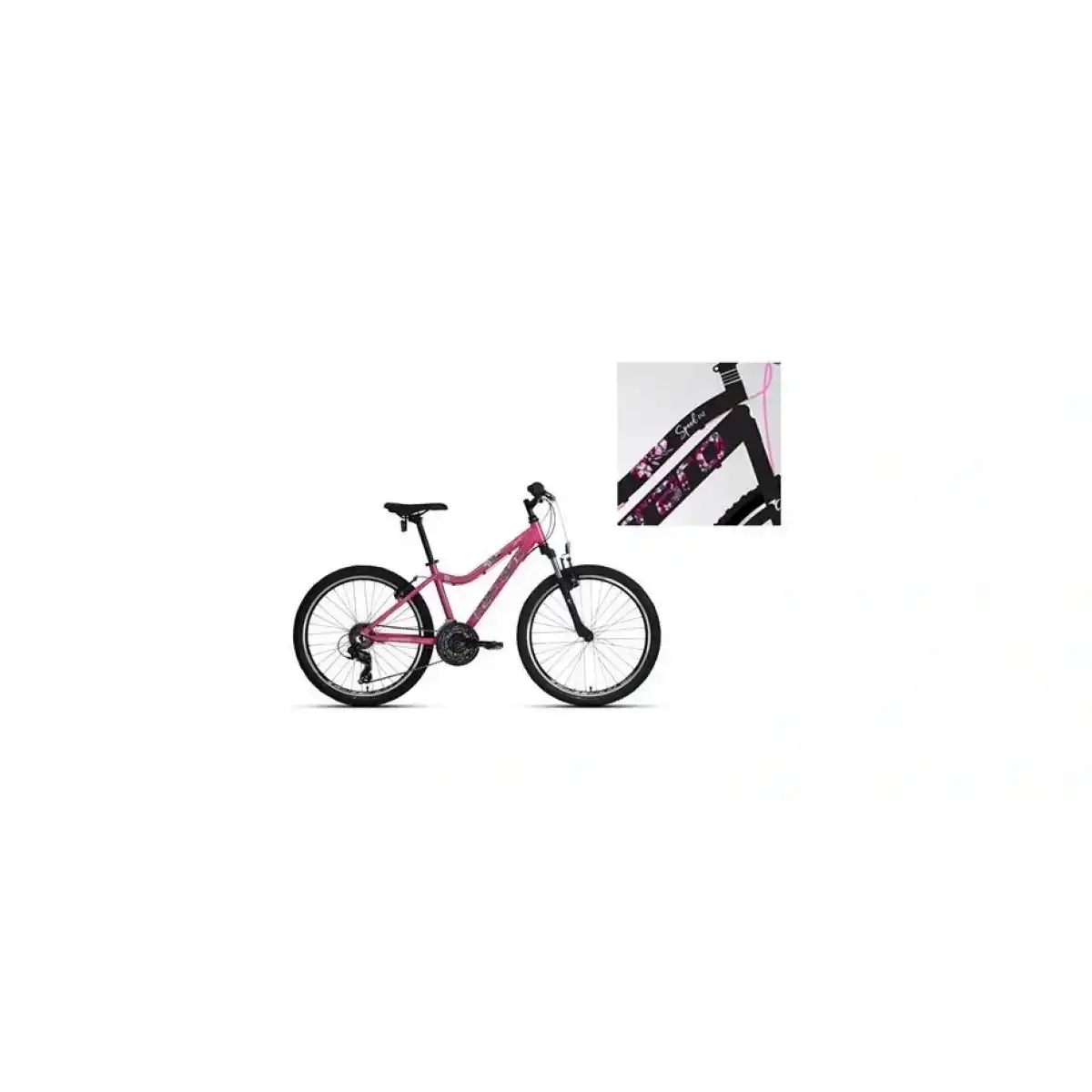 CARRARO SPEED 242 KADIN DAĞ BİSİKLETİ 360H V 24 JANT 21 VİTES MAT SİYAH PEMBE BEYAZ