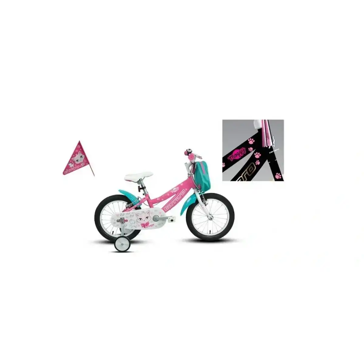 CARRARO MOGGY KIZ ÇOCUK BİSİKLETİ 250H V 20 JANT SİYAH ALTIN PEMBE
