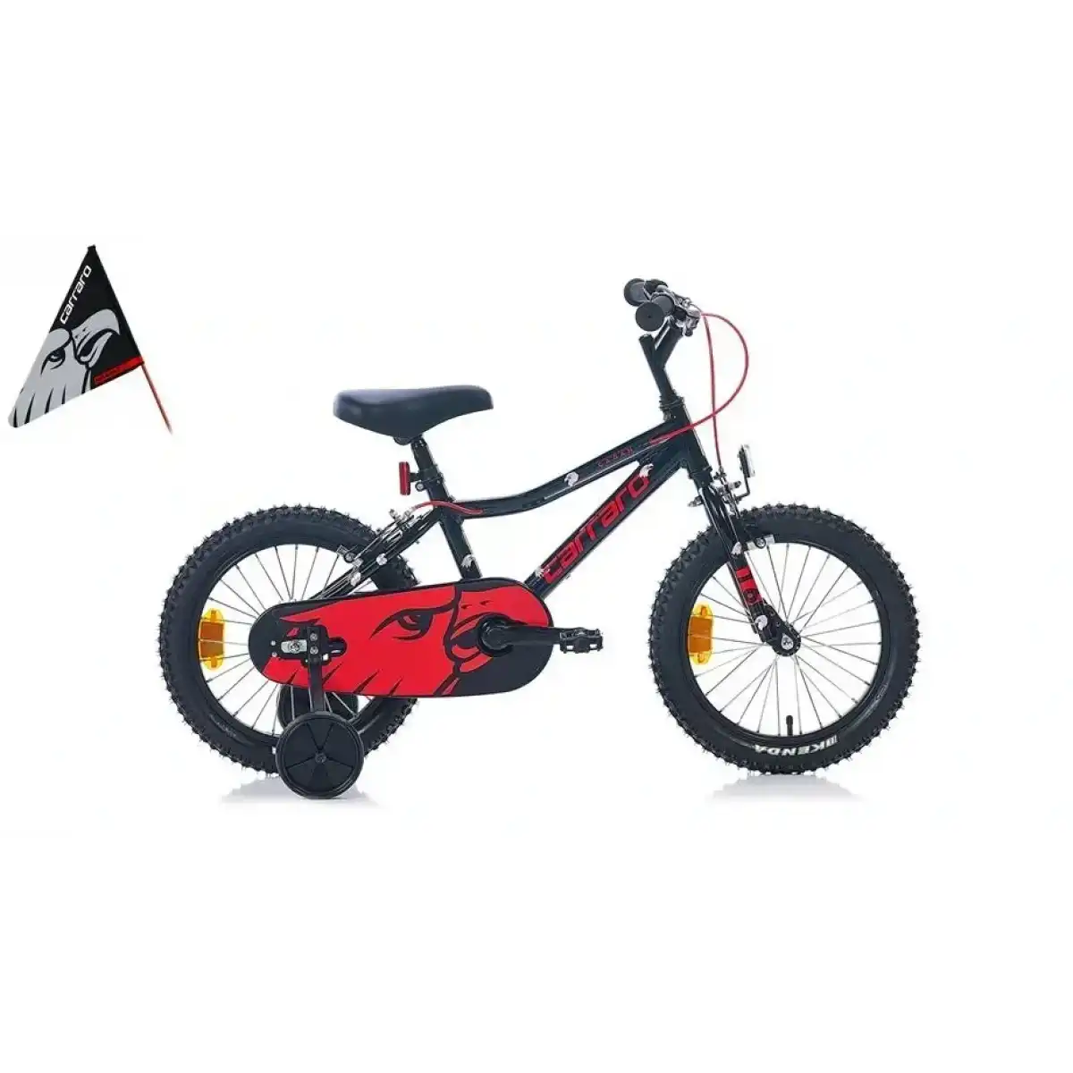 CARRARO RED EAGLE ERKEK ÇOCUK BİSİKLETİ 220H V 16 JANT MAT SİYAH KIRMIZI
